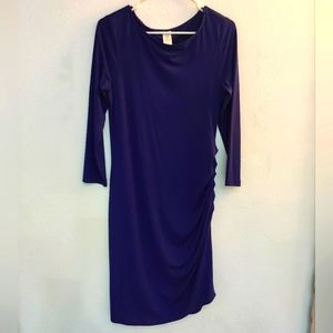 Purple Long Sleeve Dress with Side Rouge